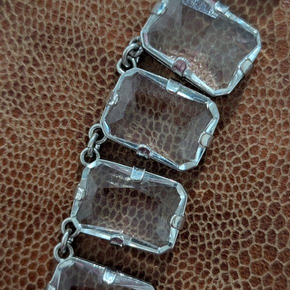 Anne Taylor Silver Necklace with Clear Stones - Picture 6 of 8